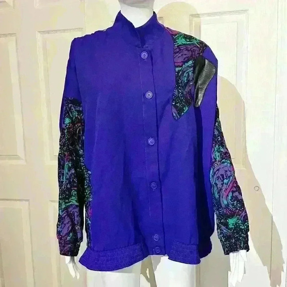 Vintage 90s Joyce Sportswear Dixie Button Up Athletic Oversized ￼￼￼Blazer Jacket - Picture 1 of 10